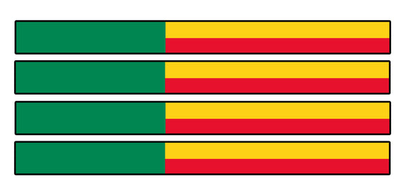 4Pcs Racing Stripes Benin World Country Flag Vinyl Sticker Decals 6