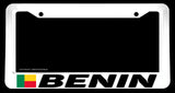 Benin World Country Flag White License Plate Frame - OwnTheAvenue
