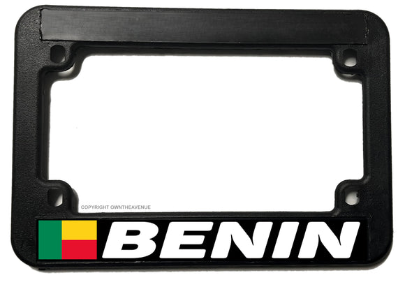 Benin World Country Flag Motorcycle License Plate Frame - OwnTheAvenue
