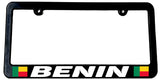 Benin World Country Flag Slim Style License Plate Frame - OwnTheAvenue