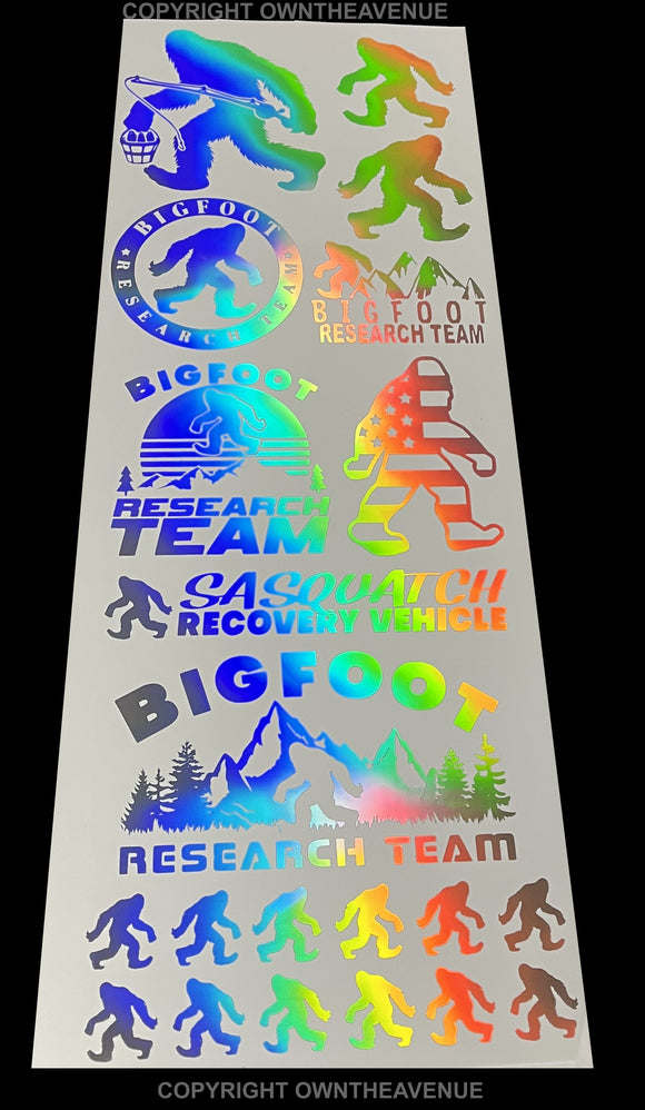 21Pcs Pack Lot Bigfoot Funny Joke Holographic Oil Slick Sticker Decals