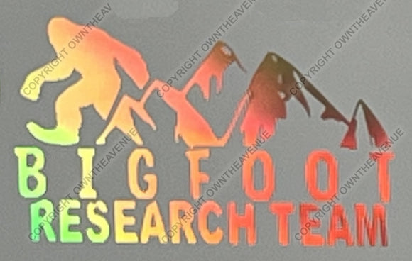 Bigfoot Mountains Peeking Humor Holographic Oil Slick Sticker Decal 4
