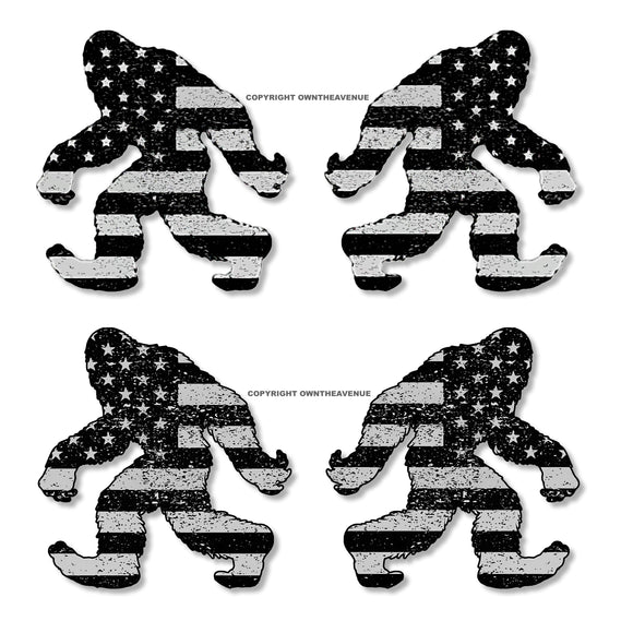 x4 Bigfoot Subdued USA Flag Vintage Style Car Truck Bumper Sticker Decals 4