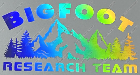 Bigfoot Research Team Mountains Holographic Oil Slick Sticker Decal 7