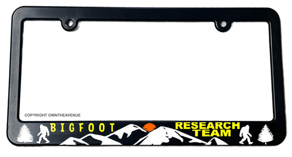 Bigfoot Research Team Mountains Forest Nature Funny Slim License Plate Frame - OwnTheAvenue