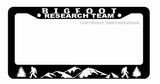 Bigfoot Research Team Mountains Forest Nature Funny Joke License Plate Frame