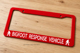 Bigfoot Response Vehicle Big Foot Sasquatch Funny Red License Plate Frame - OwnTheAvenue