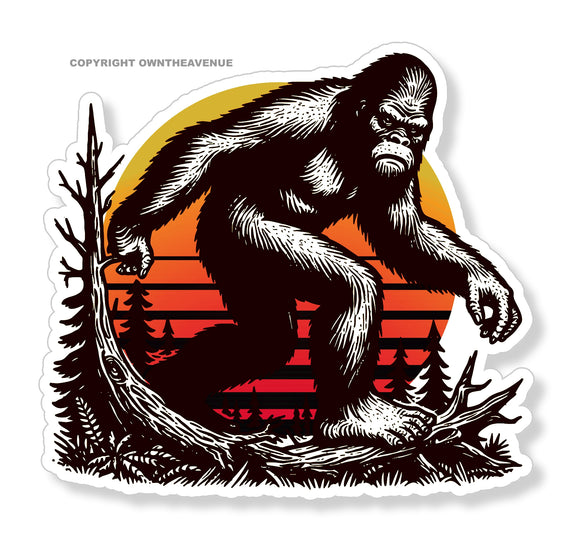 Bigfoot Sasquatch Vintage Style Retro Synth Wave Old School Sticker Decal 3.5