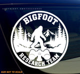 Bigfoot Research Team Mountains Model BN01 White Decal Sticker 5"