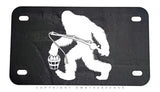 Bigfoot Fishing Humor Joke Grunge Style Motorcycle License Plate