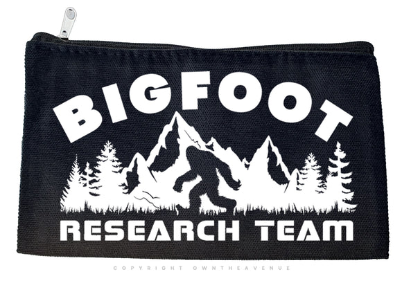 Bigfoot Research Team Humor Joke Purse Make Up Bag