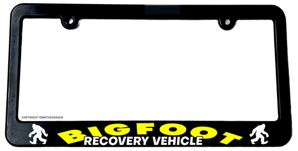 Bigfoot Sasquatch Recovery Vehicle Funny Joke License Plate Frame - OwnTheAvenue