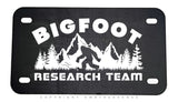 Bigfoot Research Team Mountains Grunge V01 Motorcycle Metal License Plate