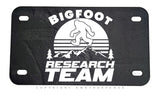 Bigfoot Research Team Synth Wave Style Motorcycle Metal License Plate
