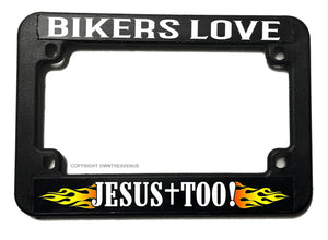 Love Heart Jesus Biker Christian Motorcycle License Plate Frame
