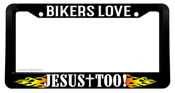 Love Heart Jesus Biker Motorcyclist Christian Car Truck License Plate Frame - OwnTheAvenue