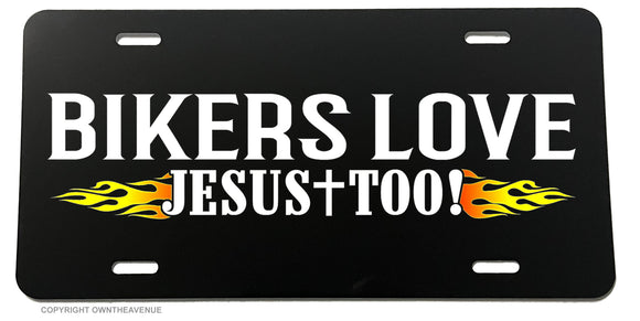 Love Heart Jesus Biker Motorcyclist Christian Car Truck License Plate Cover - OwnTheAvenue