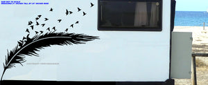 Bird Feather Flying Birds RV Camper Trailor Vinyl Decal Sticker 22" x 25" Inches