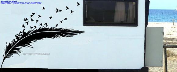 Bird Feather Flying Birds RV Camper Trailor Vinyl Decal Sticker 22