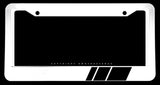 Black Sport Racing Stripe Drifting Model V001A White License Plate Frame - OwnTheAvenue