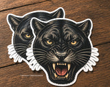 2 Pack Black Panther Lion Jaguar Animal Vinyl Sticker Decals 4" Inches