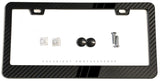 Black Sport Stripe Racing Style Carbon Fiber License Plate Frame