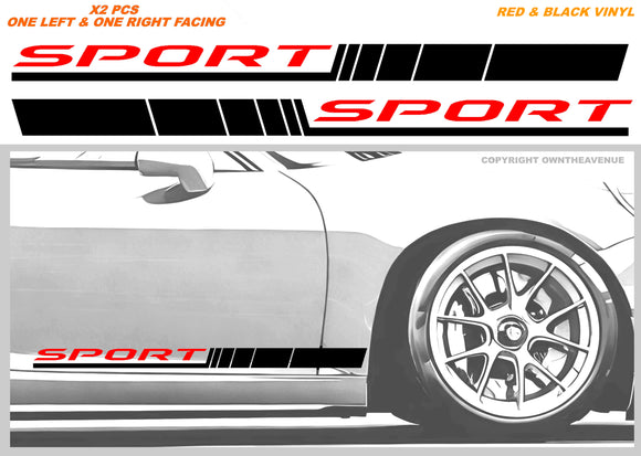 x2 Car Door Side Stripe Graphics Vinyl Sticker Sport Decal Universal 20