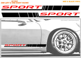 x2 Car Door Side Stripe Graphics Vinyl Sticker Sport Decal Universal 20" Rd/Blk