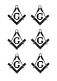 Freemason Mason Masonic 6 Pack Lot Set Vinyl Decal Stickers 2"