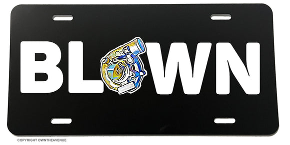 Blown Turbo Boosted Boost Lowered JDM Drifting Black License Plate Cover