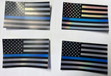 4 Pack / Lot Blue Color Flag Reflective Holographic Subdue Flag Sticker Decals 4"