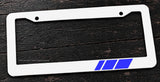 Blue Sport Racing Stripe Drifting Model V001A White License Plate Frame - OwnTheAvenue