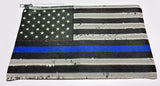 USA American Distressed Blue Line Flag Purse Make Up Bag