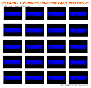 x20 Vintage Style Reflective Blue Lives Matter License Plate Stickers Decals 1.5" - OwnTheAvenue