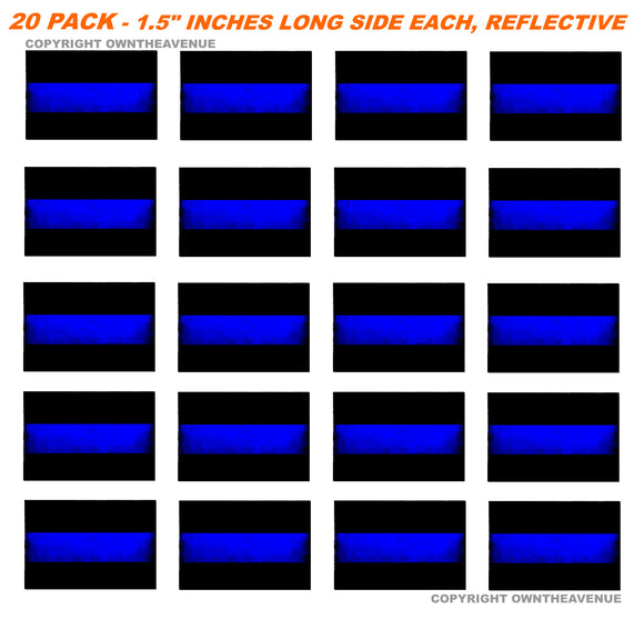 x20 Vintage Style Reflective Blue Lives Matter License Plate Stickers Decals 1.5