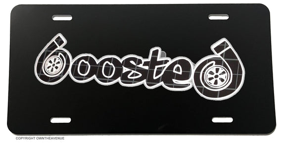 Boosted JDM Racing Drifting Euro Turbo Car Truck License Plate Cover