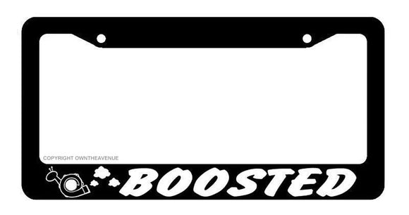 JDM Boosted Snail Race Drift Low Turbo Black License Plate Frame SOHC 4 CYLINDER - OwnTheAvenue
