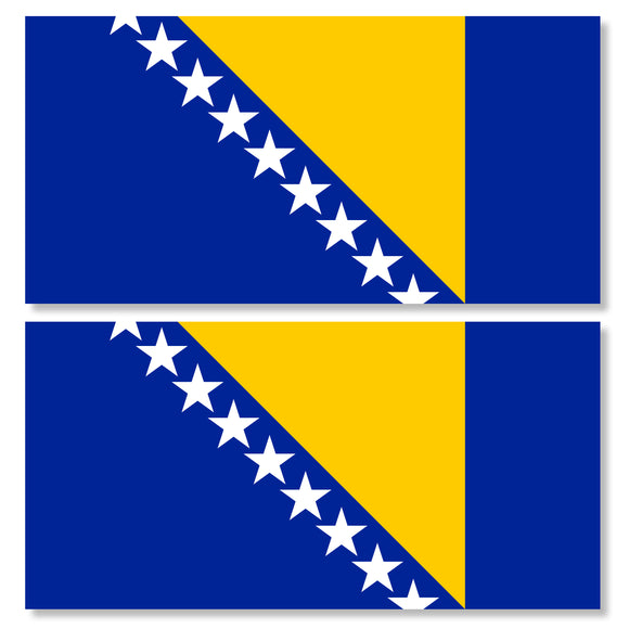 x2 Bosnia Flag Car Truck Window Bumper Laptop Vinyl Sticker Decals 4