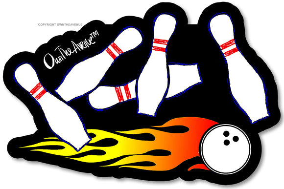 Bowling Vintage Old School Retro Style Car Truck Laptop Bumper Sticker Decal 3.5