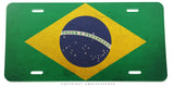 Brazil Brazilian Vintage Style Distressed Flag Auto Metal License Plate - OwnTheAvenue