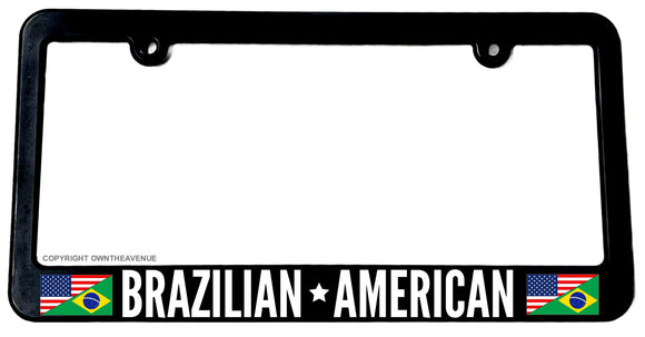 Brazilian American Country Flags Slim License Plate Frame - OwnTheAvenue