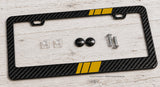Bronze Sport Stripe Racing Style Carbon Fiber License Plate Frame