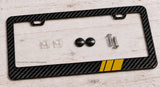 Bronze Sport Stripe Model V001 Carbon Fiber License Plate Frame - OwnTheAvenue