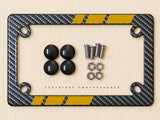Bronze Sport Racing Stripe Carbon Fiber Motorcycle License Plate Frame - OwnTheAvenue