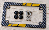 Bronze Sport Racing Stripe Carbon Fiber Motorcycle License Plate Frame - OwnTheAvenue