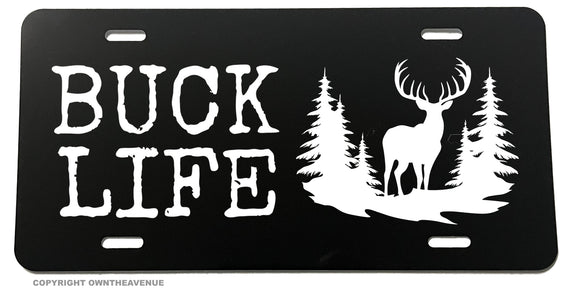 Buck Life Hunting Camping Deer Nature License Plate Cover - OwnTheAvenue