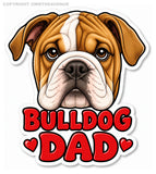 2 Pack - Bulldog Dad Car Truck Window Bumper Laptop Vinyl Sticker Decals 4.5" - OwnTheAvenue