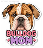 2 Pack - Bulldog Mom Car Truck Window Bumper Laptop Vinyl Sticker Decals 4.5" - OwnTheAvenue