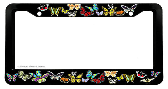 Butterfly Pattern Vintage Style Retro Outdoor Nature License Plate Frame