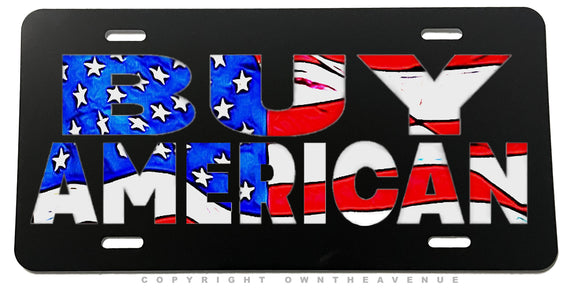 Buy American Patriotic USA Flag Auto Metal License Plate - OwnTheAvenue